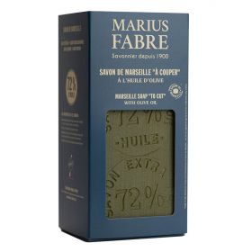 Savon de Marseille vert Marius Fabre - 1 kg - huile olive, demi-barre à couper, sans parfum