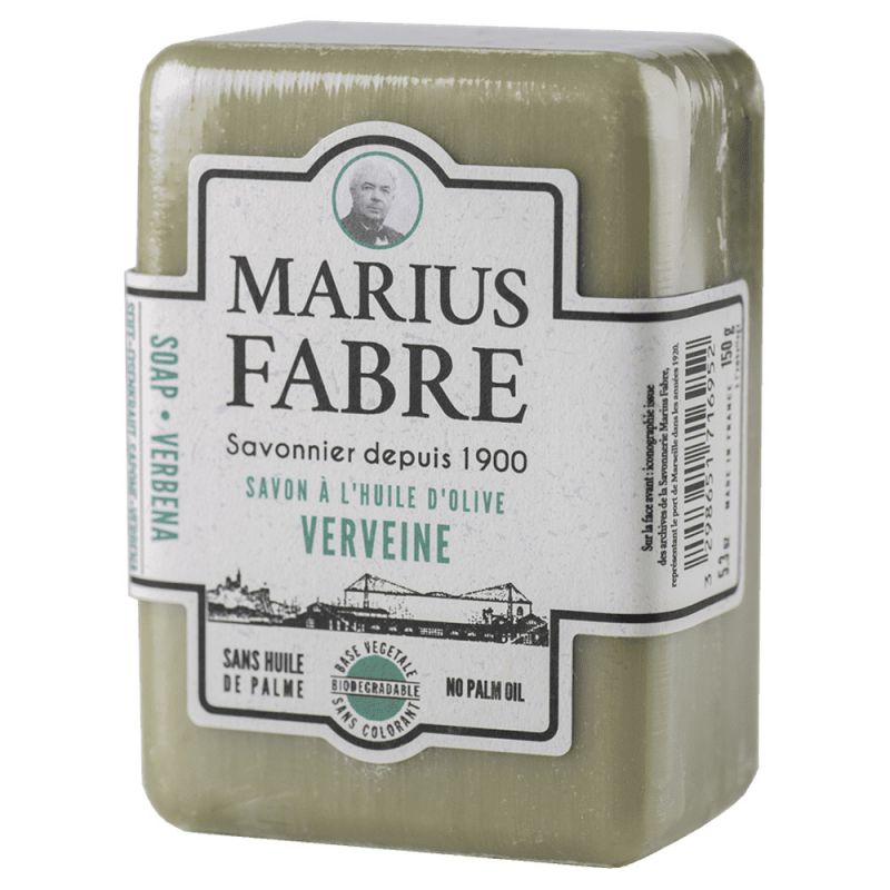 Sapone olio oliva Marius Fabre - 250 g - profumo Verbena, senza olio di palma, fabbricazione francese