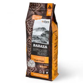 Chicchi di caffè biologico ed equo solidale Baraza, (Arabica e Robusta) - 500g - Claro