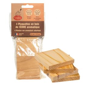 4 tavolette in legno di cedro aromatico - Protegge e profuma la biancheria - 65 x 65 mm - La Droguerie écologique