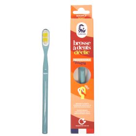 Brosse à dents rechargeable en bioplastique, fabriquée en France - Bleu orage - Lamazuna