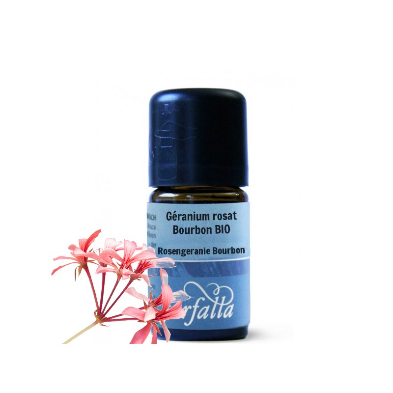 Huile essentielle (Ethérée) - Géranium rosat Bourbon BIO - 5ml - Farfalla