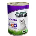 Katzenfutter Bröckchen mit Huhn & Truthahn in der Dose - 405g - Yarrah BIO