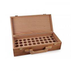 Coffret en bois avec poignée, pour 40 huiles essentielles - Farfalla