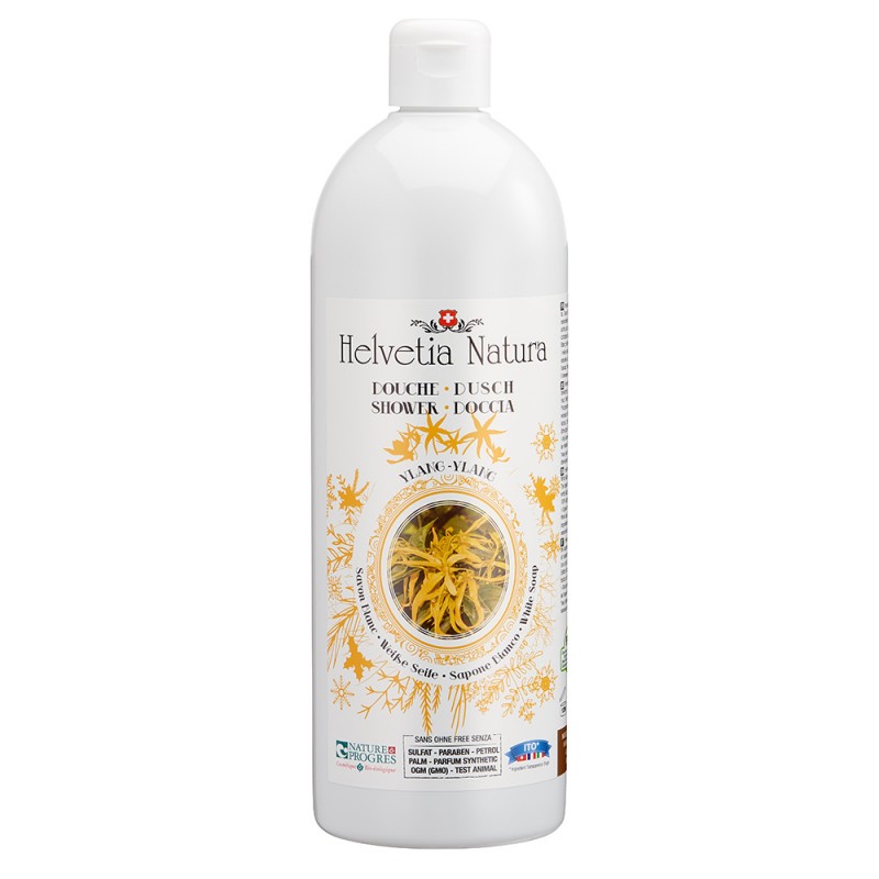 Savon Douche au savon blanc de Suisse, Ylang-Ylang - 250ml ou 1 litre - Helvetia Natura