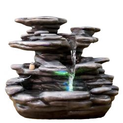 Fontaine à eau - Nature "Guilin" (éclairage LED et support pour cônes d'encens) - Zen'Light