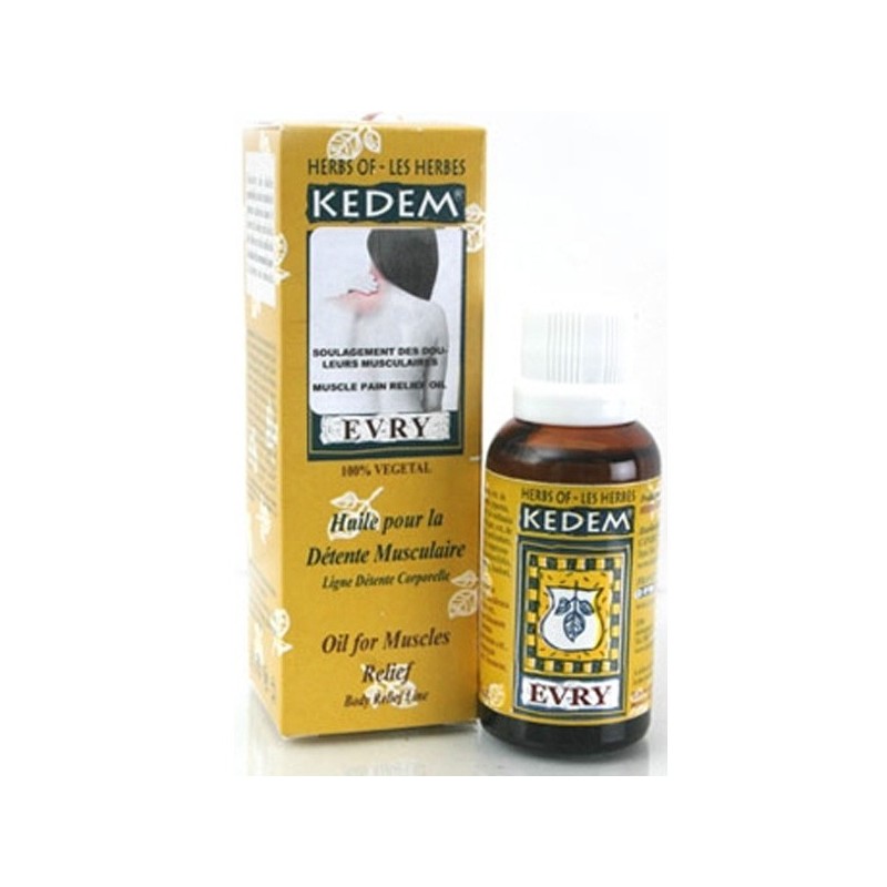 Evry - Huile pour réduire les douleurs - 125ml - Les Herbes de Kedem
