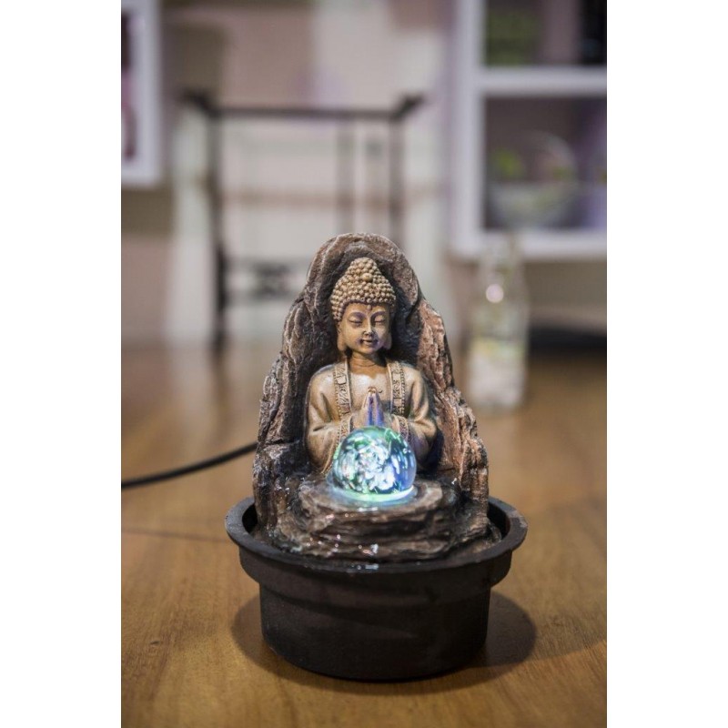 Zimmerbrunnen - Buddha "Peace" (mit LED-Beleuchtung und Kugel) - Zen'Light