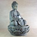 Zimmerbrunnen - Großer Buddha Meditation (mit LED-Beleuchtung und Kugel) - Zen'Light