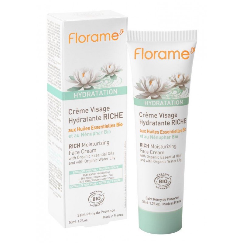 Crème BIO pour le visage, hydratation RICHE - 50ml - Florame