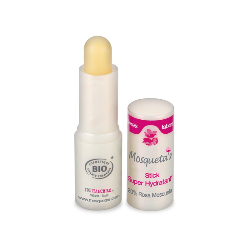 Stick à lèvres Super-hydratant Bio avec 20% de Rose musquée - 4,5ml - Mosqueta's
