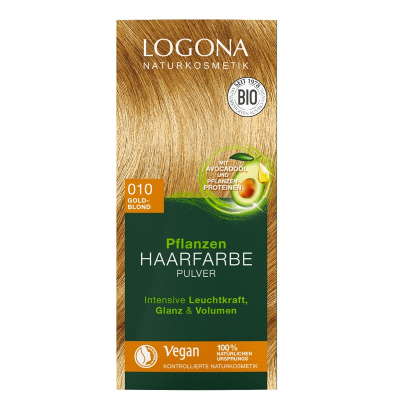 Pflanzen-Haarfarbe-Pulver 010 - Gold-Blond - 2x50g - Logona
