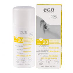 Lotion solaire pour peaux sensibles, Grenade et Baies de Goji - Haute protection: Indice 20 - 100ml - ECO Cosmectis