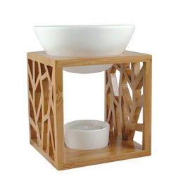 Diffuseur d'huiles essentielles à bougie - "Venus" - Bambou et céramique - Farfalla/Trendform Switzerland