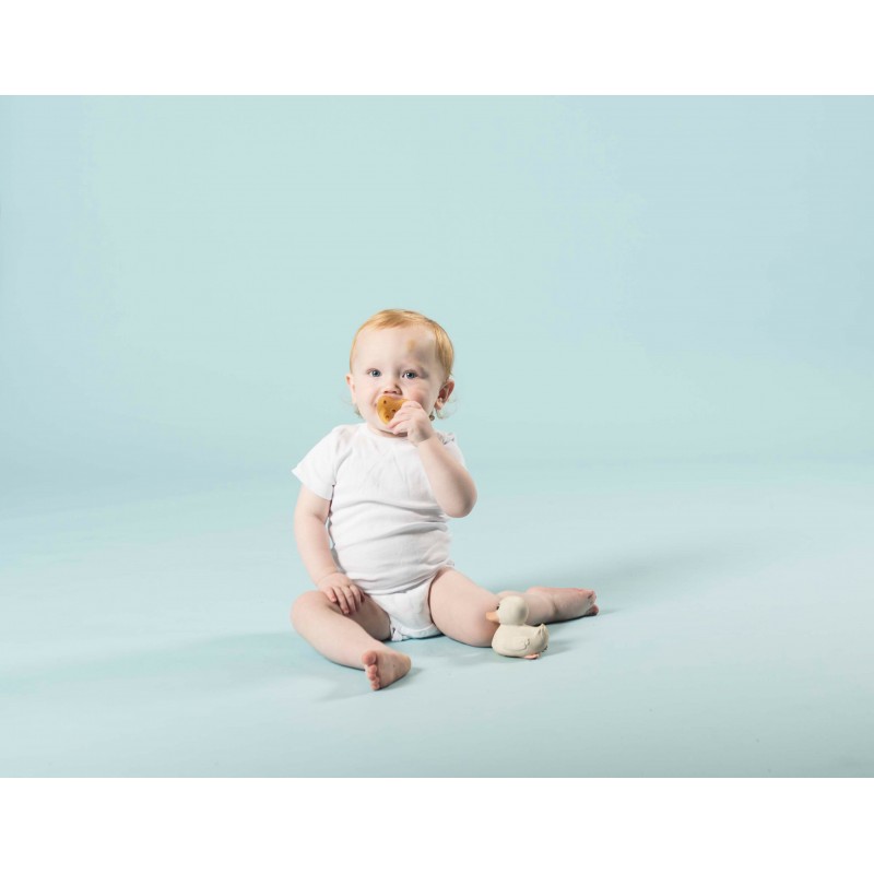 Tétines (lolettes) hygièniqes pour bébés 100% caoutchouc naturel - "Duck Pacifier" Symètrique, 0 à 3 mois - Hevea
