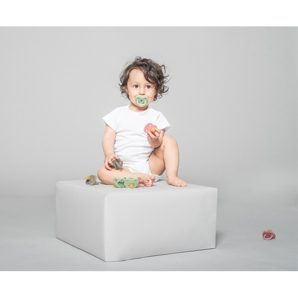 Ciucci per bambini 100% gomma naturale - Ortodontico "Twinlight blue", da 3 a 36 mesi- Hevea