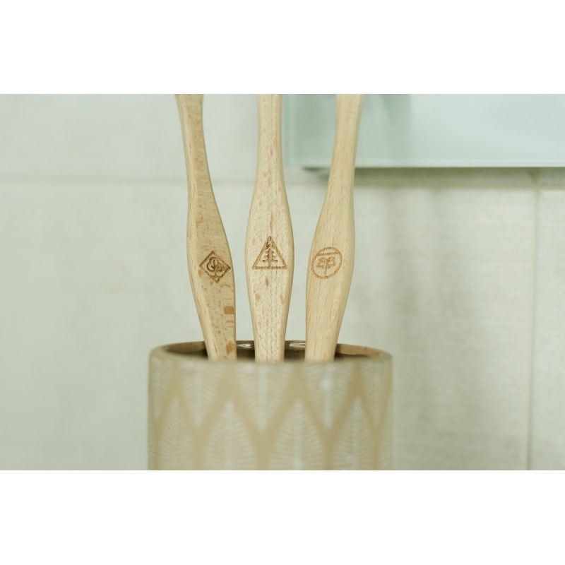 Brosse à dents en bois de hêtre Suisse, "Palmier" Soft - 1pce - Liebwerk