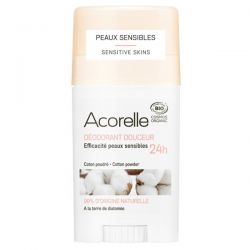 Déodorant douceur 24h BIO à la terre de diatomée, Coton poudré - 45gr - Acorelle