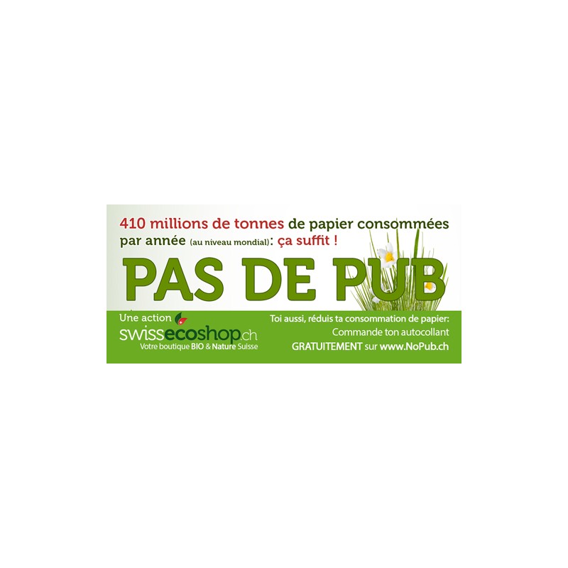 Autocollants - PAS DE PUB / STOP PUB, en français - 1pce - SwissEcoshop.ch
