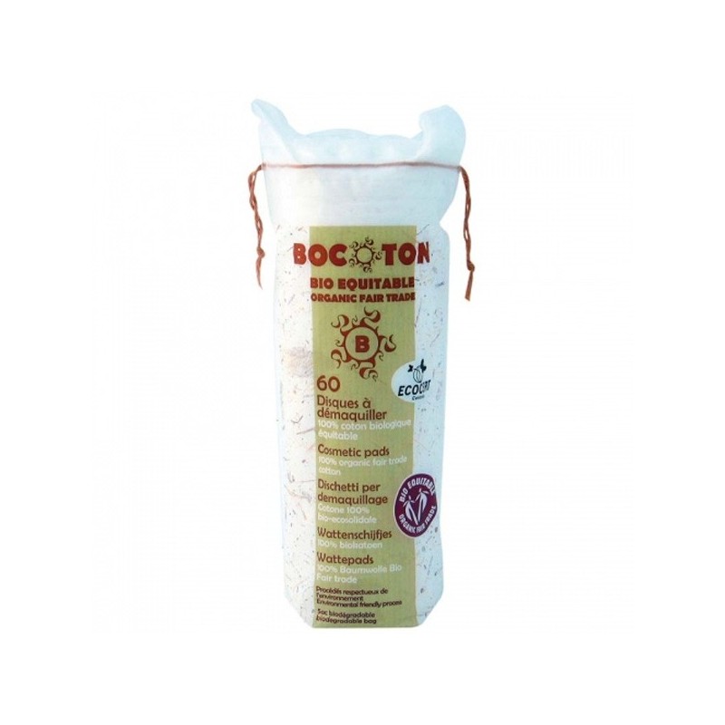 60 Wattepads - 100% Baumwolle Bio Fair trade - Bocoton