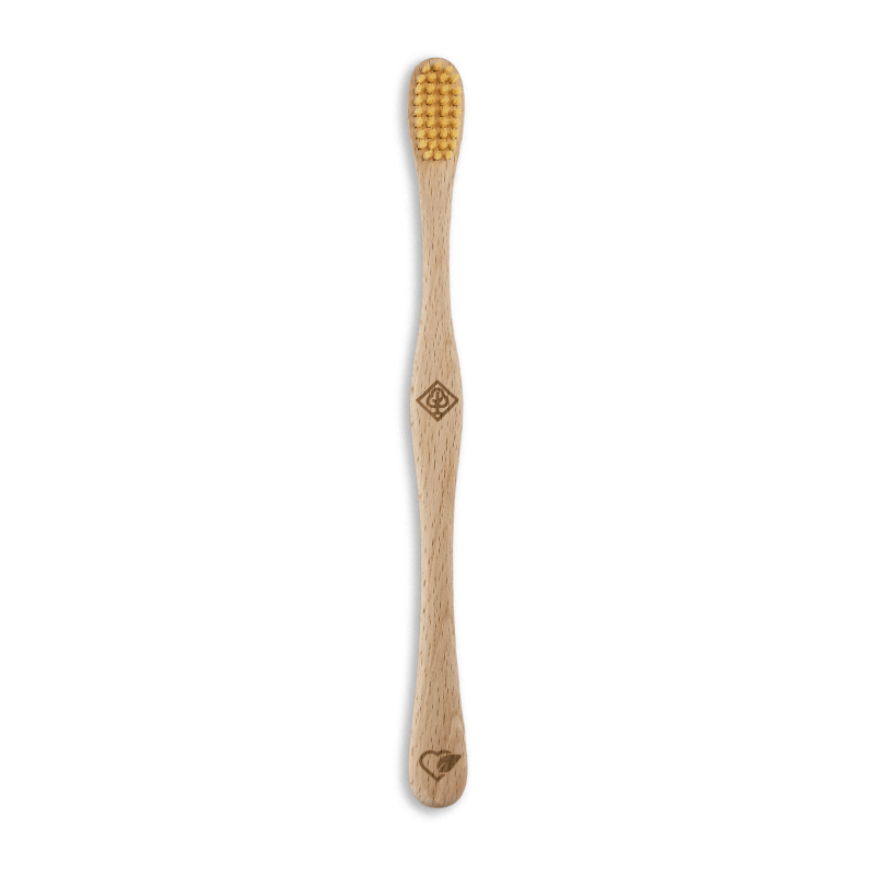 Brosse à dents en hêtre Suisse et poils naturels en ricine, "Feuillu" Medium-Soft - 1pce - Liebwerk