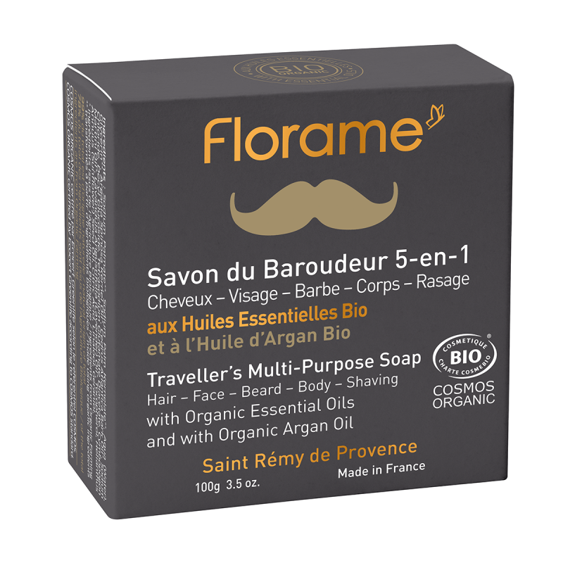 Sapone Baroudeur 5 in 1 per uomo - 100g - Florame