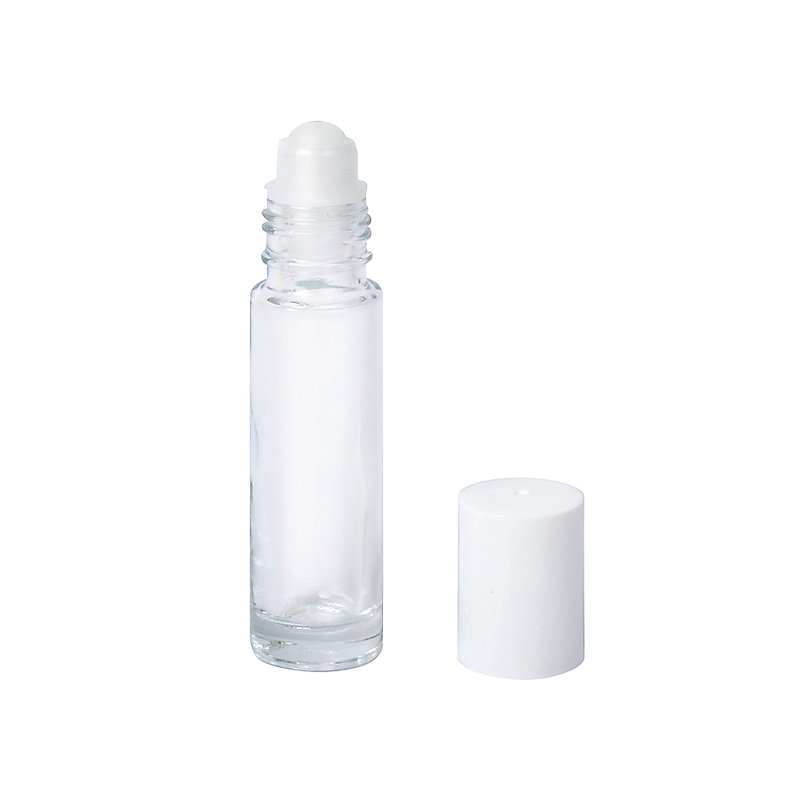 Roll-on-Glasflasche, komplett (mit Kugel und weißem Verschluss) - 1x 10ml