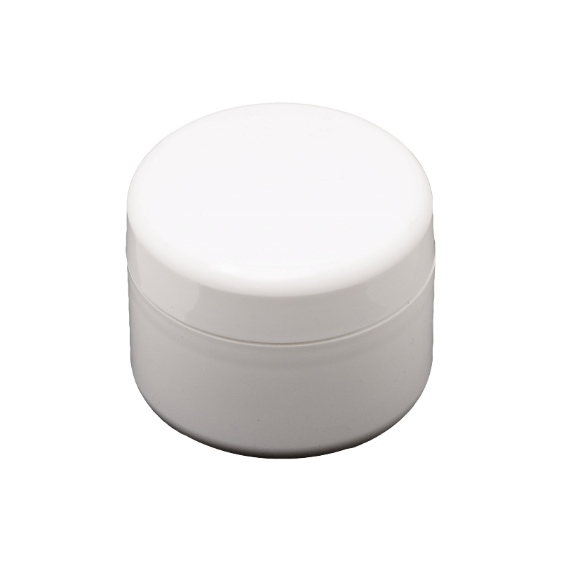 Creme-Gläser PP Weiß glänzend, komplett (mit Scheibe und Deckel) - 1x 15ml