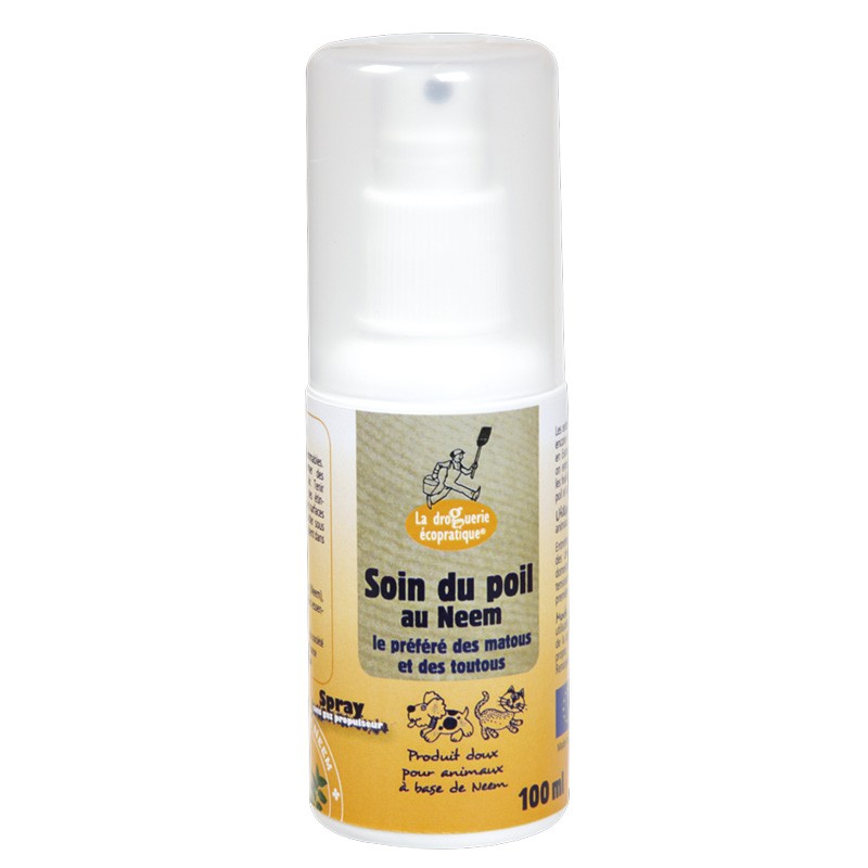 Spray soin du poil au Neem antiparasites pour animaux - 100ml - La Droguerie écologique