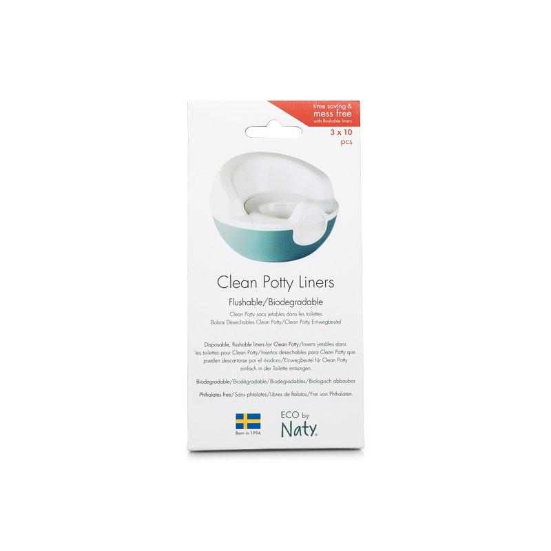 Clean Potty, Sac de rechange biodégradable pour le pot bébé - 3x10 pces - Naty