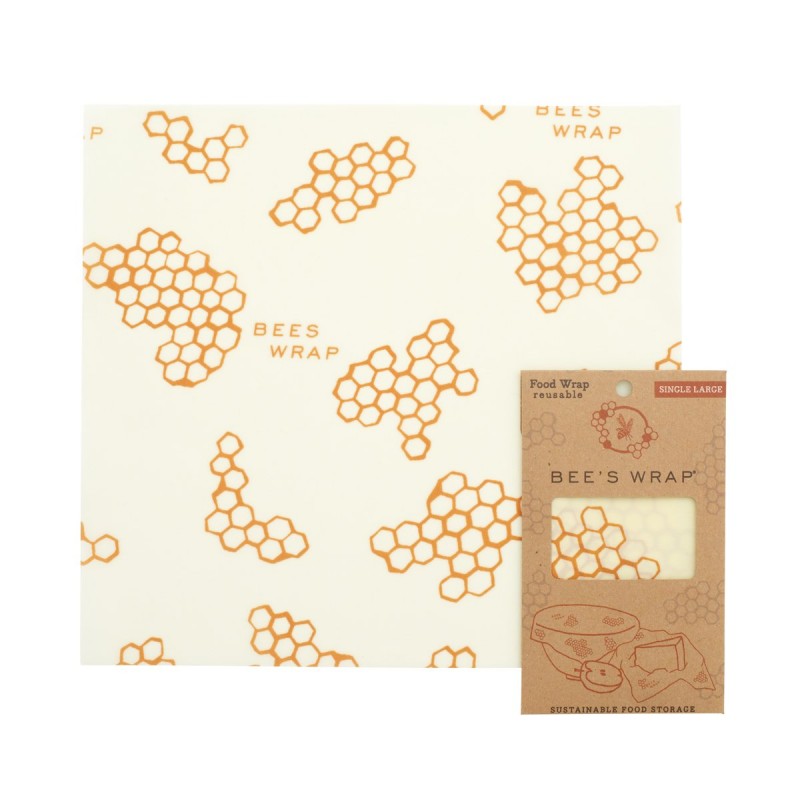 Emballage naturel pour aliment, en coton bio et cire d'abeille - Taille L (35.5 x 33cm) - Bee's Wrap