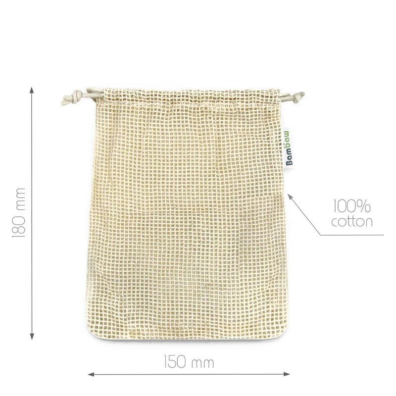 Filet de lavage en coton (vrac), 18x15cm - 1 pce - Bambaw