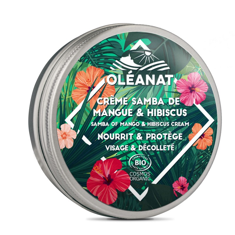 Crème Samba de Mangue & Hibiscus BIO, Vitalité et souplesse - 50ml - Oléanat