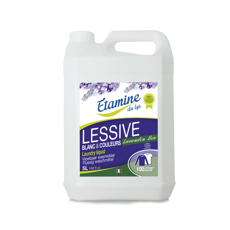 Detergente liquido organico con profumo di lavanda - 5L (100 lavaggi) -  Etamine du Lys