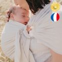 Écharpe de portage bébé en coton BIO sans nœud -  My SLING Jersey , Ecru - NéoBulle