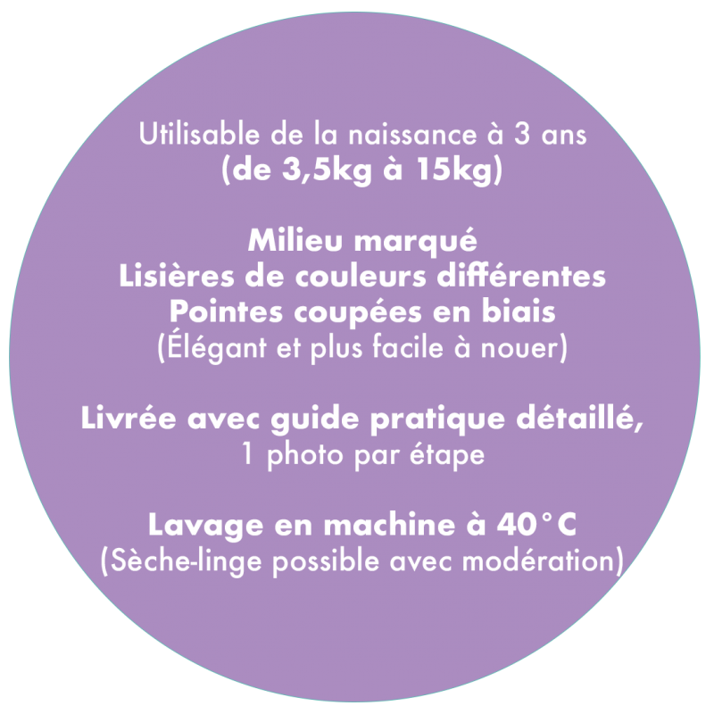 Écharpe de portage bébé en coton BIO, Classique - COULEUR, TAILLEcm - NéoBulle