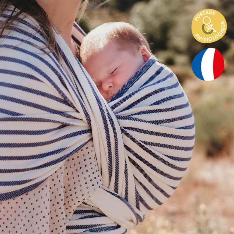 Babytragetuch aus Bio-Baumwolle - La Classique, gestreift, Malo, 3,60m - NéoBulle