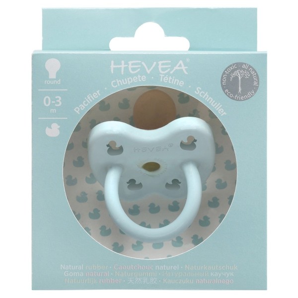 Tétines (lolettes) pour bébés 100% caoutchouc naturel - Orthodontique "Baby blue", 3 à 36 mois - Hevea